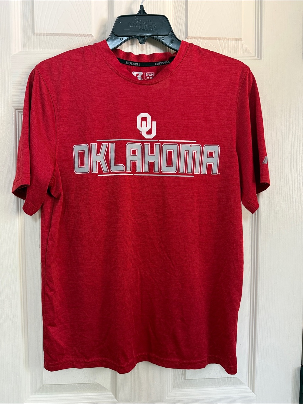 Russell Athletic Red Oklahoma Logo Short Sleeve Tee